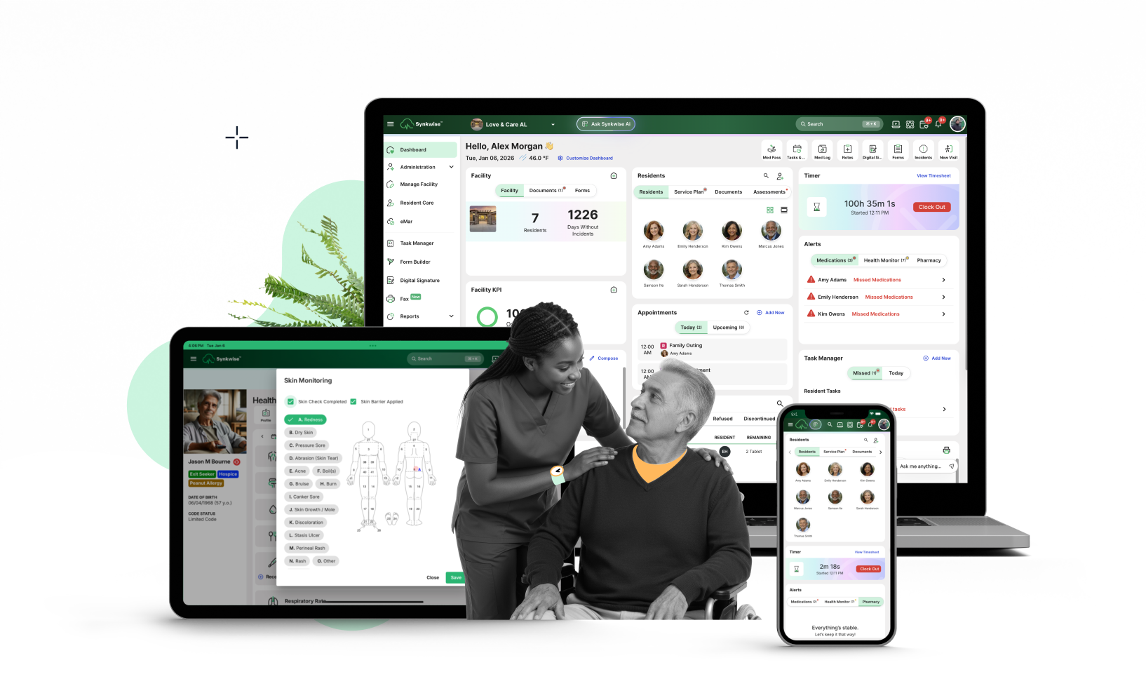 Synkwise platform displayed on multiple devices