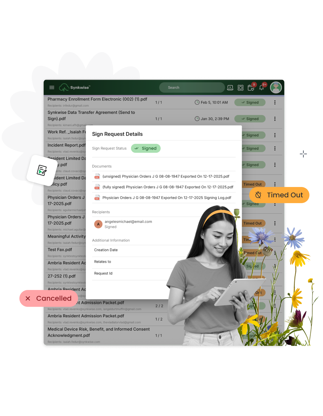 Digital signature workflow interface